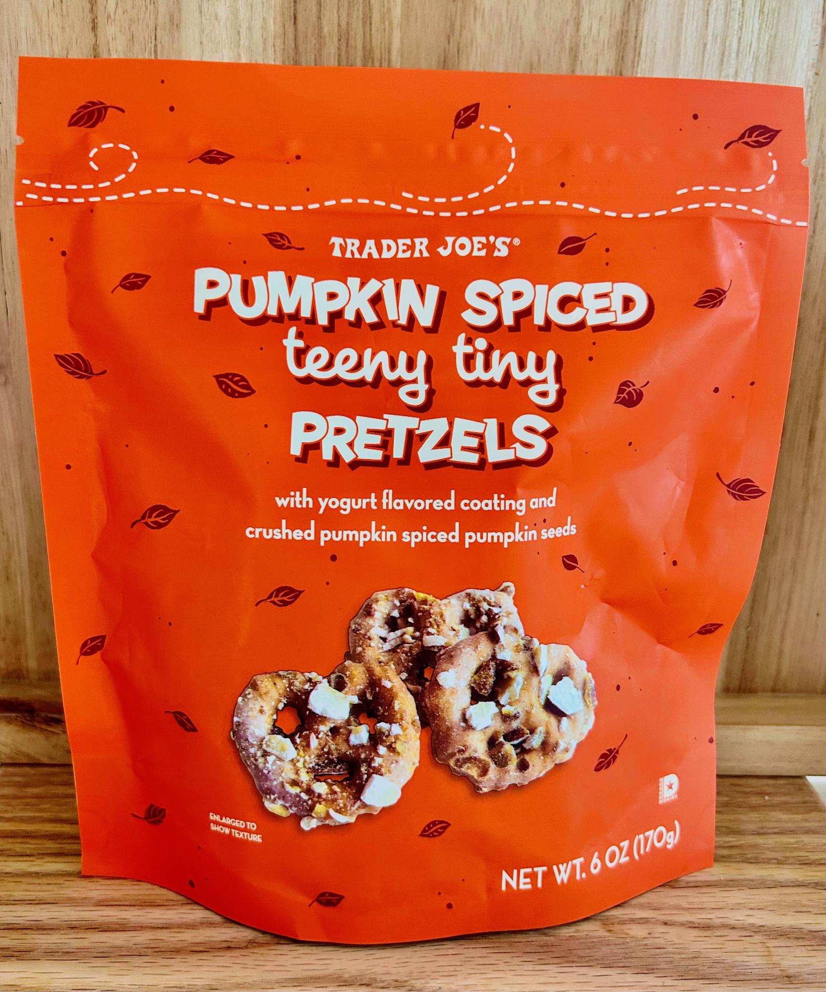 These pumpkin spiced teeny tiny pretzels were delicious. The yogurt flavored coating and the crushed pumpkin spiced pumpkin seeds this made for a perfect fall pretzel.