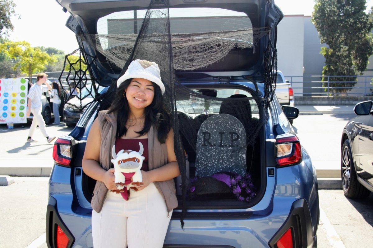 On the sunny afternoon of Oct. 25, 2024, Foothill Technology High School (Foothill Tech) participated in the annual Trunk or Treat event hosted by students in the parking lot. In the picture above, Jaden Abara ‘25 hands out candy to roaming students and shows off her costume for Halloween.