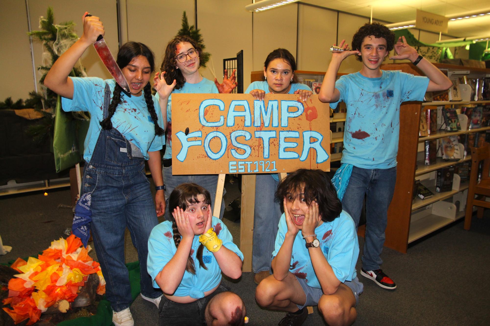 Transforming the E.P Foster Library to a forest overnight, Camp Horror is a spooky campsite. The seemingly friendly guide attempts to lead you out, but the bloody knife hidden in the back pocket and students unconscious on the floor radiates an ominous feeling.