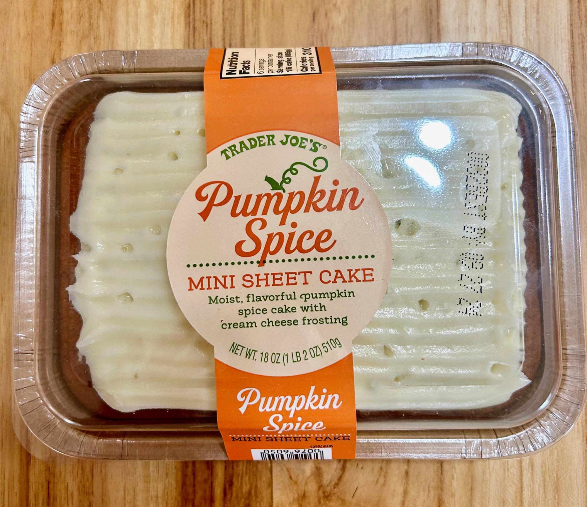 Trader Joe's pumpkin spice sheet cake is one of the many delicious items that the company offers during the fall season. The sheet cake is a fan favorite with its fluffy texture and delicious cream cheese frosting.