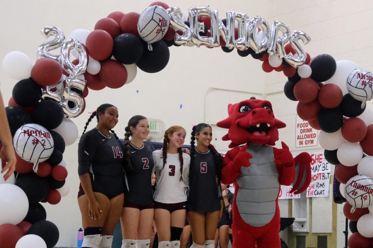 On the night of Oct. 9, 2024, the Foothill Technology High School (Foothill Tech) girls volleyball team honored their graduating class during a game against Carpinteria High School (Carpinteria). The crowd was high in spirits as the Dragons won all three of their matches with scores of 25-12, 25-19 and 25-17.