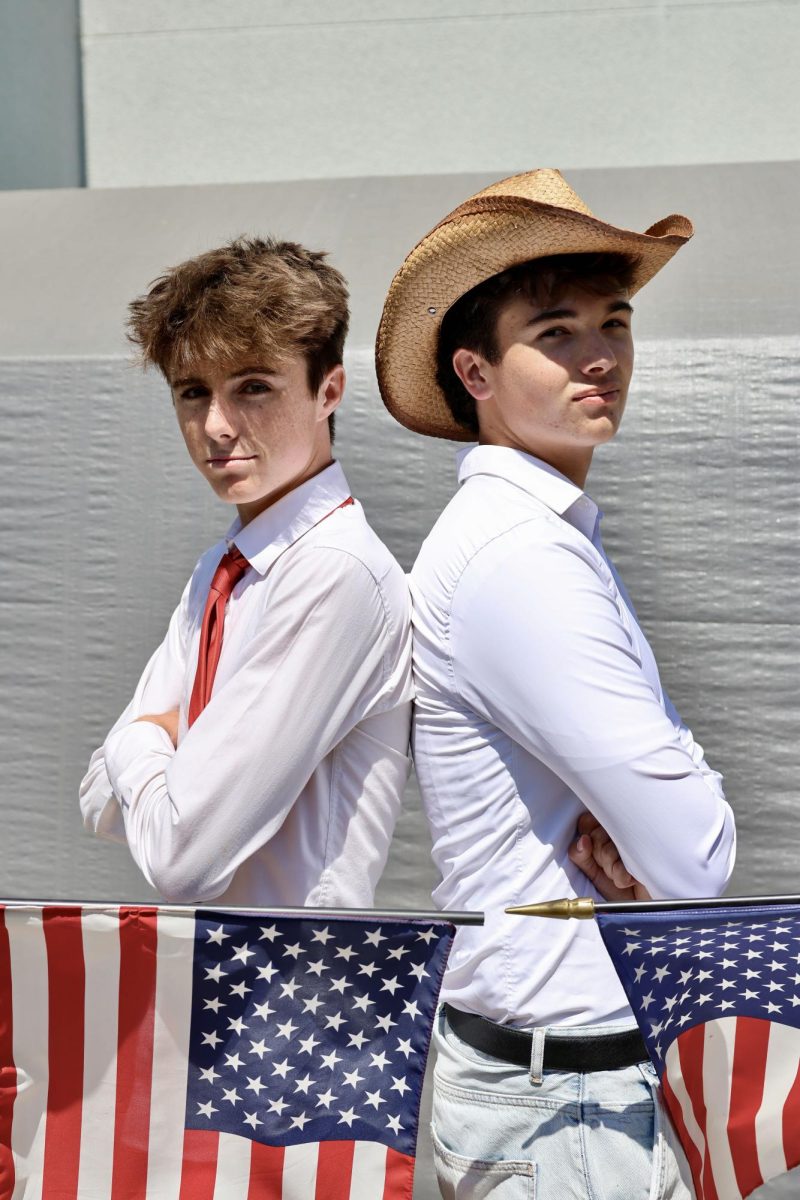 Maxwell Fielder '25 (pictured on the right) is the Republican Party presidential candidate for period one AP Gov. He is pictured above standing next to his fellow Republican candidate Chance Leandro '25.