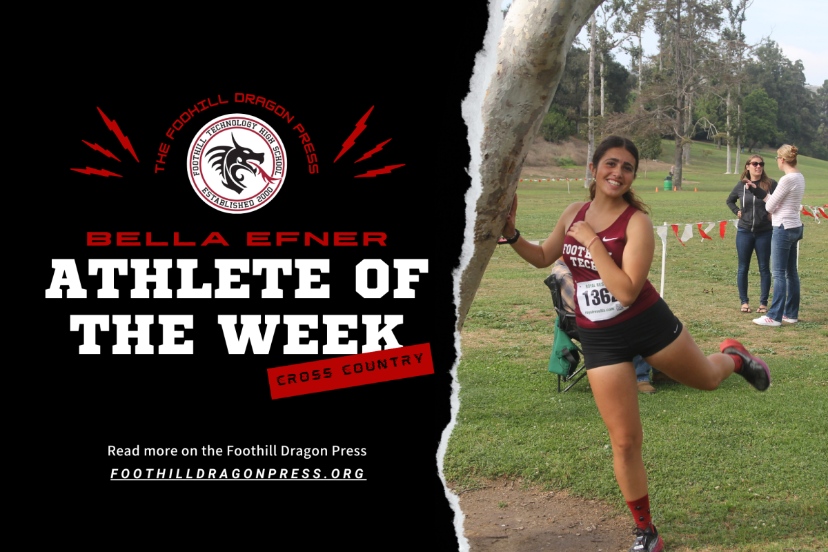 Bella Efner ’25 receives Athlete of the Week for her ongoing remarkable girls cross country season, where she has displayed exceptional leadership and skill as one of the senior runners on the team. The Foothill Technology High School (Foothill Tech) community appreciates all her hard work in representing the school.