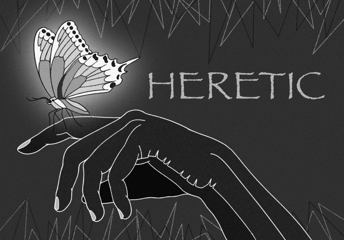 Is religion an outlet through which one may express their faith in something holy, or is it merely a social construct fabricated by humans to establish some meager semblance of control in an otherwise turbulent world? This is the question at the heart of Scott Beck’s and Bryan Wood’s thought-provoking thriller film, “Heretic”, released in theaters on Nov. 8, 2024. Starring Hugh Grant as the movie’s sinister antagonist, the film follows the story of two young missionaries who are trapped in a series of terrifying trials designed to test their faith.