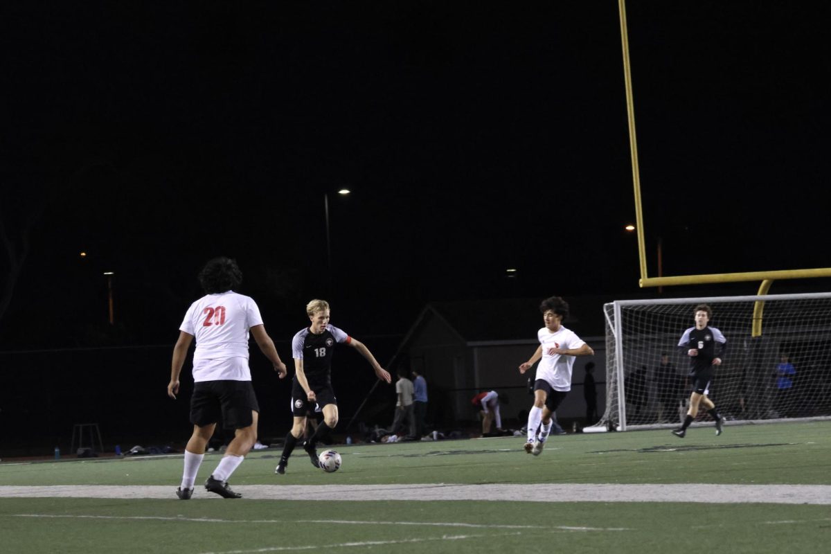 The final score was 3-1: a tap-in by Christophe Issa '25,  a penalty kick by Stefan Hubner '25, and a set piece by Kaizer Castillo '28. In the image above, Connor Bursek '25 (number 18) races down the side of the field, dribbling effortlessly around two of Bishop Diego's players. As he reaches the top of the pitch, he crosses the ball, hoping to score another tap in.