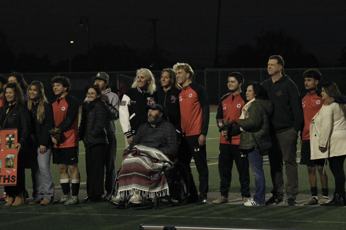 On Jan. 30, 2025 family and friends gathered around the soccer field at Ventura College to support Foothill Technology High School (Foothill Tech) senior boys on their celebratory senior night. This match was held against Bishop Garcia Diego High School (Bishop Diego) and ended in a Foothill Tech win with a final score of 3-1, making the teams league record 4-4, with a spot in the California Interscholastic Federation (CIF). Before the game, a ceremony was held where each senior walked down the field hand in hand with their family, while one of their coaches listed off a few fun facts about the player. The seniors that were reconsider were Julian Lopez ‘25, Stefan Hubner ‘25, Samuel Lozano ‘25, Christophe Issa ‘25, Kiran Maserang ‘25, Jaysen Fernandez ‘25, Julian Cartellieri ‘25, Connor Bursek ‘25, Ronan Murphy ‘25, Alex Sundberg ‘25 and Johann Cerda ‘25.