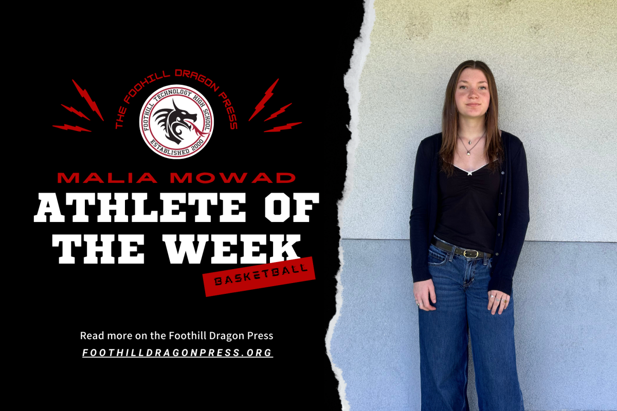 Malia Mowad ’27 receives Athlete of the Week for her ongoing remarkable girls basketball season, where she has displayed exceptional leadership and skills as one of the starting five players on the girls basketball team. The Foothill Technology High School (Foothill Tech) community appreciates all her hard work in representing the school.