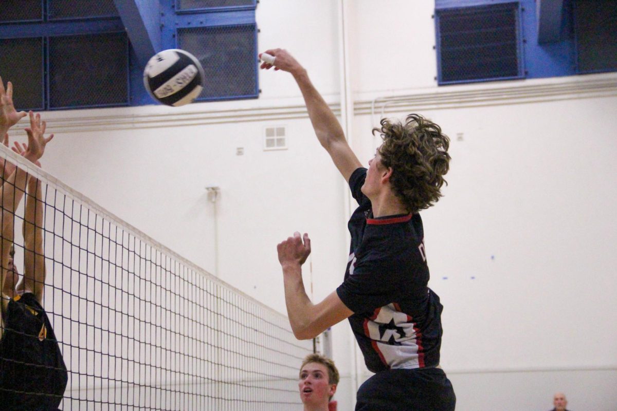 On the evening of March 21, 2025, Foothill Technology High School (Foothill Tech) boys volleyball took on the Ventura High School (Ventura) volleyball team at Cabrillo Middle School. Despite a rocky start, ending in a Foothill Tech loss for the first set, the team came back strong, winning the second and third set. Despite this comeback, the Foothill Tech boys' team ultimately fell short, losing in the last two sets to Ventura. Foothill Tech performed well, displaying powerful hitting, skilled defensive plays and several well timed blocks. Seen above is one of Foothill Tech's many skilled hitters, Styles Haley-Kettler ’28, hitting a ball on Ventura's side of the court.