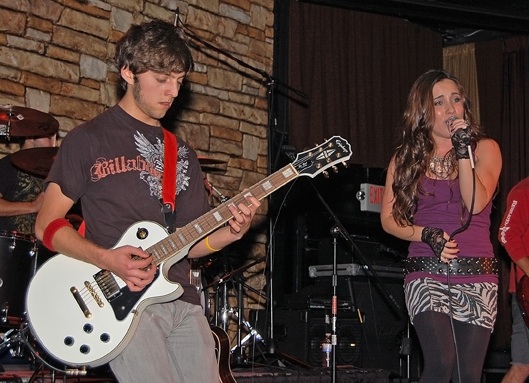 Sophomore Andre Sehati played guitar along with singer Britney Christian at Foothills Schools for Salone Benefit Concert Saturday. Credit: Alex Phelps/The Foothill Dragon Press.