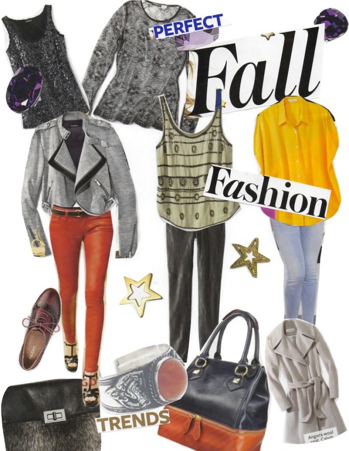 Some+of+the+latest+trends+include+cardigans+and+jeans+like+the+red+ones+pictured+here.+Collage+credit%3A+Kirsten+Wiltjer%2FThe+Foothill+Dragon+Press.