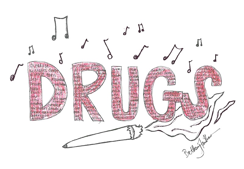 To inspire students to refrain from drug use, Donald Gloisten is starting an anti-drug lyrical contest. Art credit: Bethany Fankhauser/The Foothill Dragon Press.