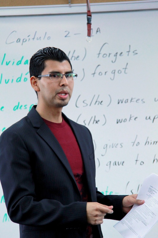 Spanish teacher Adrian Sanchez uses TPRS to teach his classes. Credit: Josh Ren/The Foothill Dragon Press