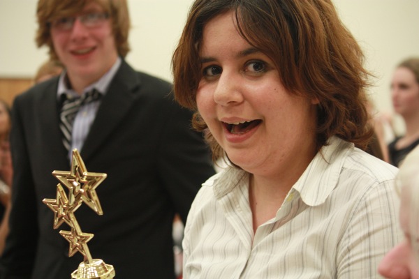 Sophomore Madeleine Babb won second place for Dramatic Interpretation at a local speech tournament. Photo Credit: Karen Fox/The Foothill Dragon Press.