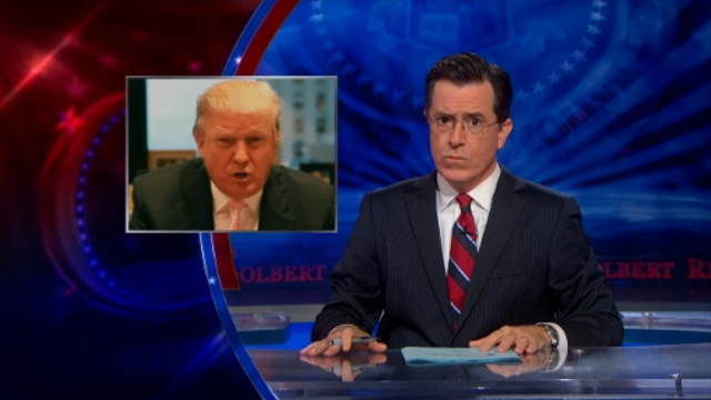 The Colbert Report's "Donald Trump's October Surprise" is one of the Dragon Press' picks for best television episodes of 2012. Credit: Comedy Central