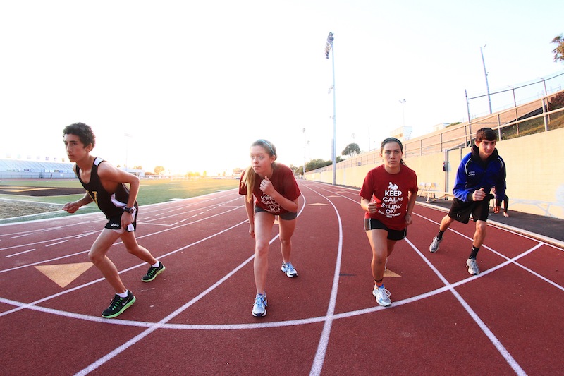 (From left) Sophomores Evan Askar and Allison Champagne and juniors Veronica Lopez and Noah Davis are just a few students at Foothill who play sports. Students entering Foothills freshman class in 2014-2015 will no longer play sports for Buena or Ventura high schools. Photo illustration credit: Aysen Tan/The Foothill Dragon Press